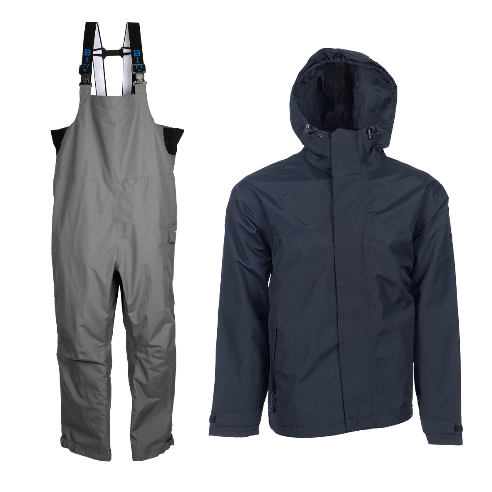 Boca Grande Men's Waterproof Breathable Bib + Black Waterproof Breathable Jacket