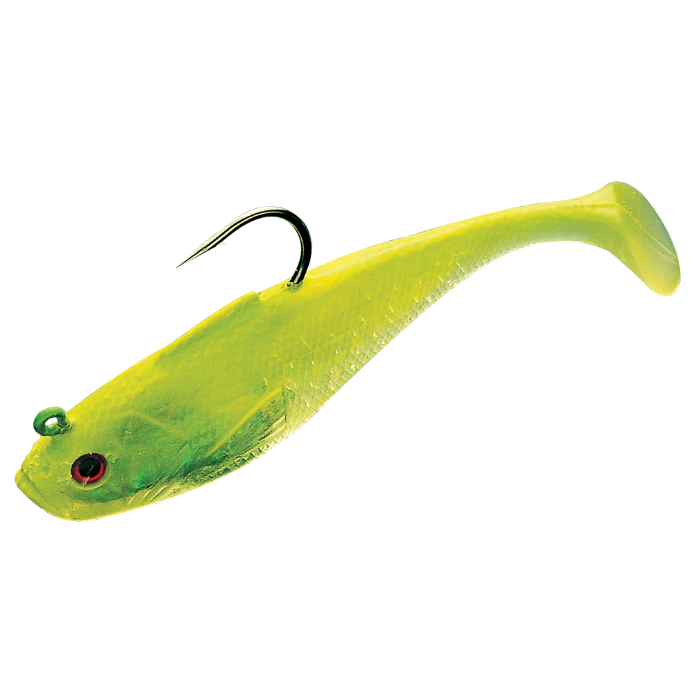 Tsunami Holographic Swim Shad Double Hook Soft Bait, Pearl Spot